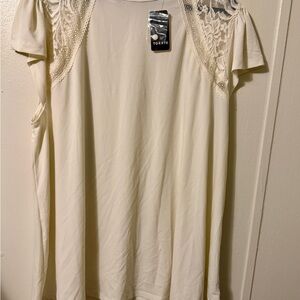 TORRID Ivory Lace Detail Blouse